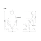 UNIQUE WAU ergonomikus irodai szék, fekete váz-világosszürke háló