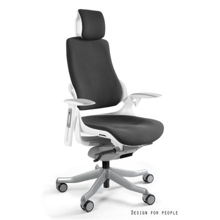 UNIQUE WAU FAB ergonomikus irodai szék, fehér váz-fekete szövet