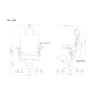 UNIQUE WAU 2 ergonomikus irodai szék, fehér váz-sötétszürke háló