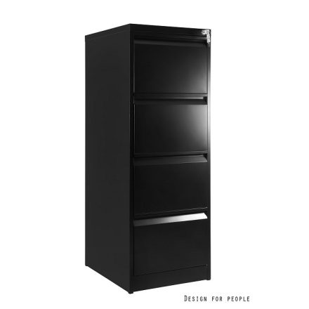 UNIQUE XD-001-4D irattartó szekrény, konténer - fekete