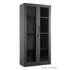 UNIQUE XD-027 vitrines fém szekrény, fekete