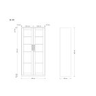 UNIQUE XD-027 vitrines fém szekrény, fekete