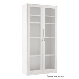 UNIQUE XD-027 vitrines fém szekrény, fehér