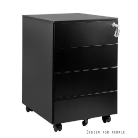 UNIQUE XD-040-4 görgős konténer, fekete