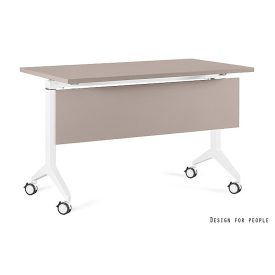 UNIQUE YUMI S görgős íróasztal, fehér váz, takaró panellel   UNIQUE YUMI S görgős íróasztal, fehér váz, takaró panellel