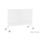 UNIQUE YUMI S görgős íróasztal, fehér váz, takaró panellel