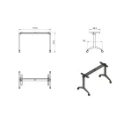 UNIQUE YUMI S görgős íróasztal, fehér váz, takaró panellel