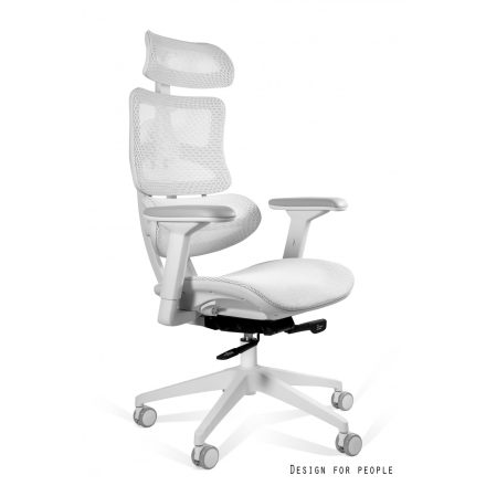 UNIQUE ERGOTECH ergonomikus irodai szék, Fehér vázas