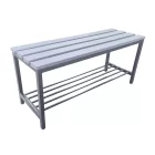 Fém öltözőpad műanyag lécekkel és cipőtartó ráccsal Lsz 3 g PVC, 100 cm