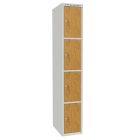 MSUS 314 fém szekrény, kisrekeszes, fa rövidajtós, 4 ajtós