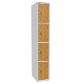   MSUS 314 fém szekrény, kisrekeszes, fa rövidajtós, 4 ajtós