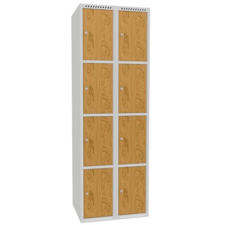 MSUS 324 fa ajtós fém szekrény, kisrekeszes, 8 ajtós