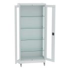 SML 105 üvegajtós szekrény, görgős