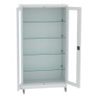 SML 113 üvegajtós szekrény, görgős