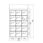 SUS 235 W kisrekeszes értékmegőrző szekrény, 15 rekesz