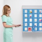 SUS 245 Wp kisrekeszes értékmegőrző szekrény, plexiajtókkal 20 rekesz