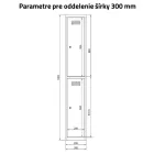SUS 312 W Lx fém öltözőszekrény, rövidajtós, prémium