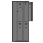 SUS 322 W lx fém öltözőszekrény, rövidajtós, prémium