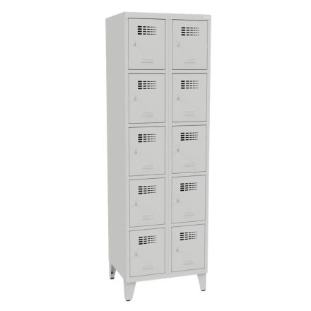 SUS 325 Wn fém szekrény, kisrekeszes, 10 ajtós, lábazattal