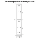SUS 332 W lx fém öltözőszekrény, rövidajtós, prémium