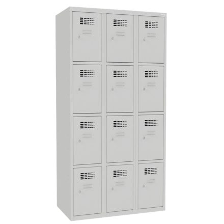 SUS 334 w fém szekrény, kisrekeszes, rövidajtós