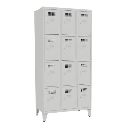 SUS 334 Wn fém szekrény, kisrekeszes, rövidajtós, lábazattal