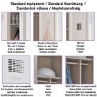 SUS 343 Wn fém kisrekeszes szekrény, lábazattal