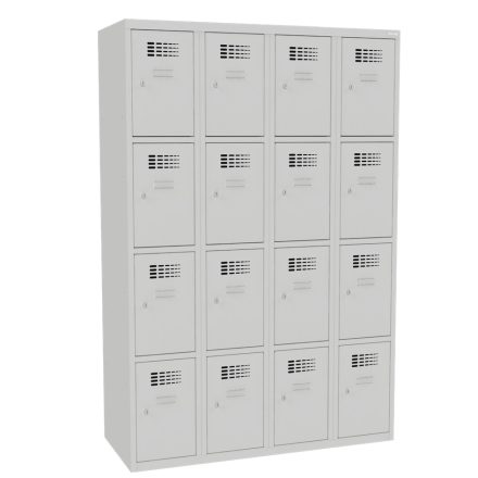 SUS 344 w fém szekrény, kisrekeszes, rövidajtós