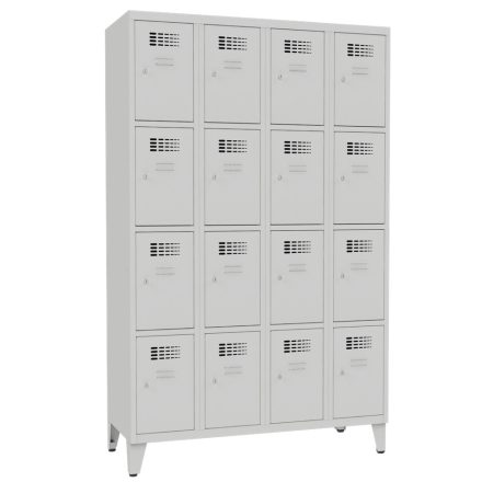 SUS 344 Wn fém szekrény, kisrekeszes, rövidajtós, lábazattal