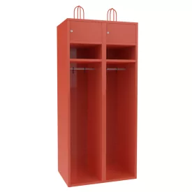 SUS 42 fém tűzoltó öltözőszekrény, nyitott