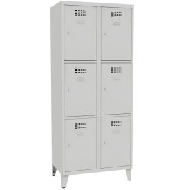 SUS 423 Wn fém öltözőszekrény, 6 ajtós, lábazattal