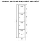 SUS 424 W fém öltözőszekrény, értékmegőrző, 8 ajtós