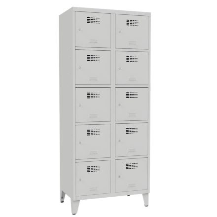 SUS 425 Wn fém öltözőszekrény, értékmegőrző, 10 ajtós, lábazattal