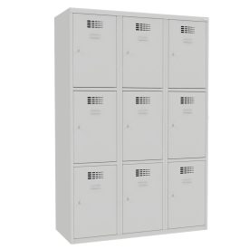 SUS 433 W fém öltözőszekrény, 9 ajtós