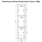 SUS 433 W fém öltözőszekrény, 9 ajtós