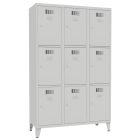 SUS 433 Wn fém öltözőszekrény, 9 ajtós, lábazattal