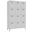 SUS 434 Wn fém öltözőszekrény, értékmegőrző, 12 ajtós, lábazattal