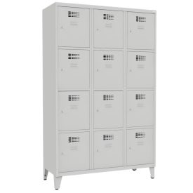   SUS 434 Wn fém öltözőszekrény, értékmegőrző, 12 ajtós, lábazattal