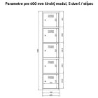 SUS 435 W fém öltözőszekrény, értékmegőrző, 15 ajtós