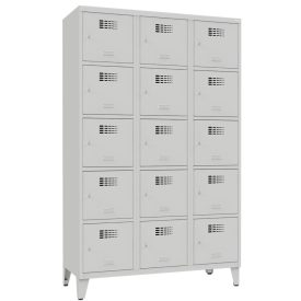   SUS 435 Wn fém öltözőszekrény, értékmegőrző, 15 ajtós, lábazattal