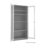 UNIQUE XD-027 vitrines fém szekrény, szürke-fehér