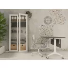 UNIQUE XD-027 vitrines fém szekrény, szürke-fehér
