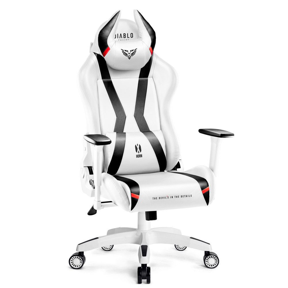 DIABLO X-HORN gamer szék, King size, fehér-fekete