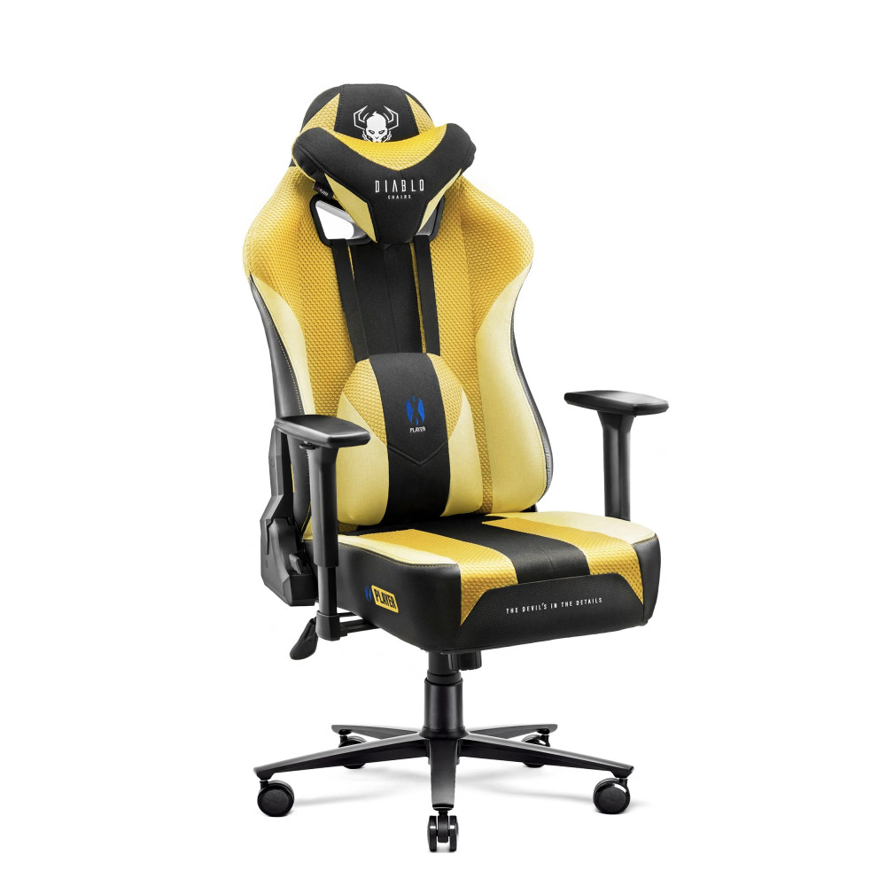 DIABLO X-PLAYER szövet gamer szék, Normal Size, Dark sunflower / sárga