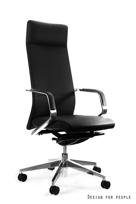 UNIQUE TRENT vezetői irodai szék, fekete eco-bőr