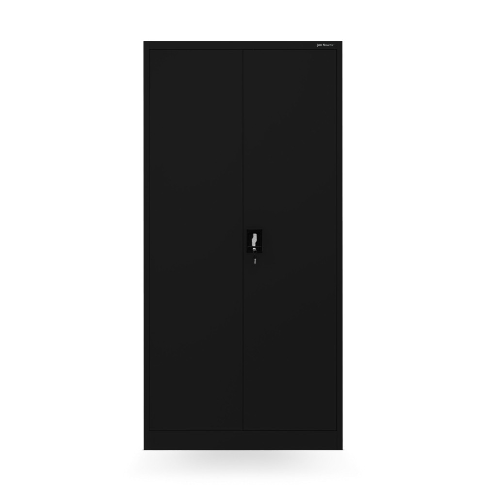 JAN NOWAK DAWID fém öltözőszekrény, 900x1850x450, All black: fekete