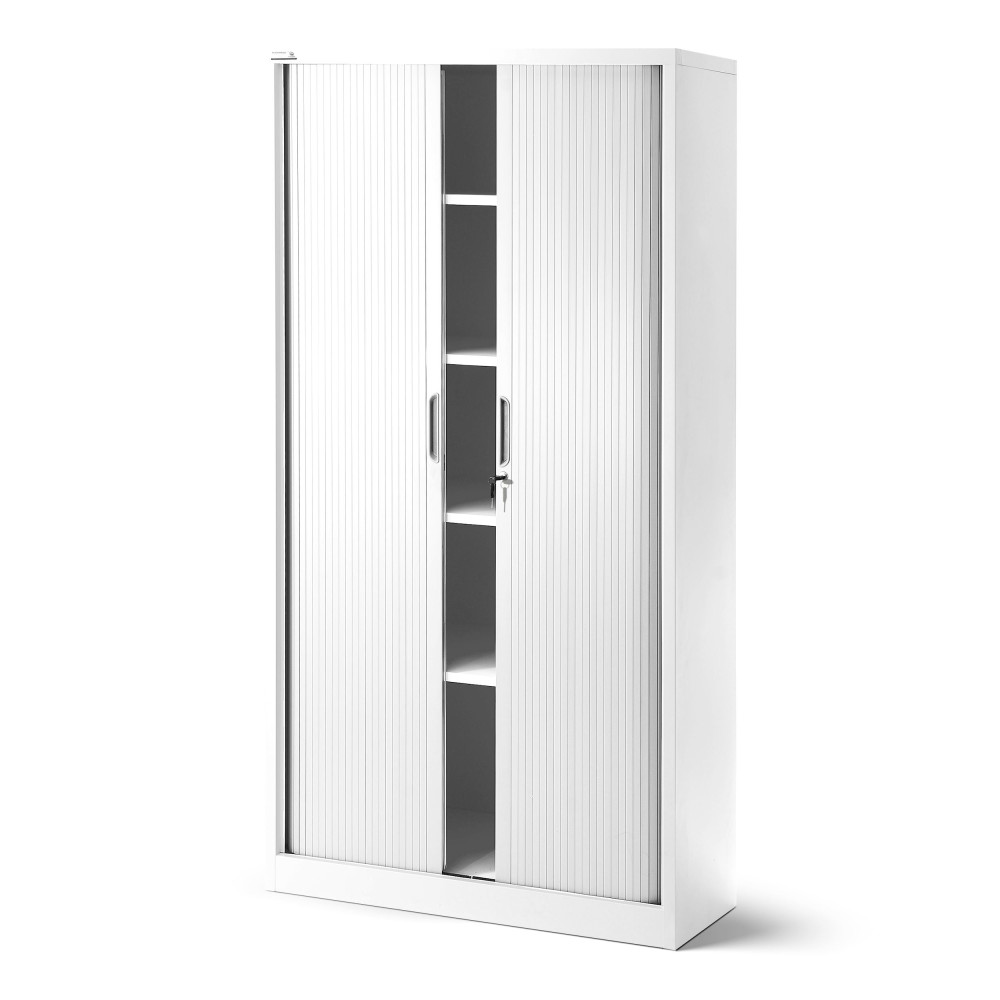 JAN NOWAK DAMIAN Fém szekrény harmonika ajtókkal, 900x1850x450, model fehér