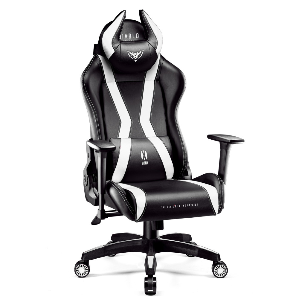 DIABLO X-HORN gamer szék, King size, fekete-fehér