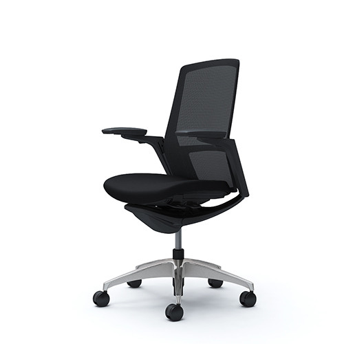 Image of Okamura Finora prémium ergonomikus irodai szék - fekete váz, króm keret, fekete szövetes ülőlap