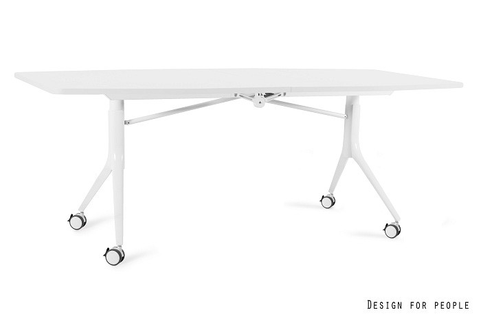 UNIQUE Carl II görgős asztal, 200*100 cm, fehér